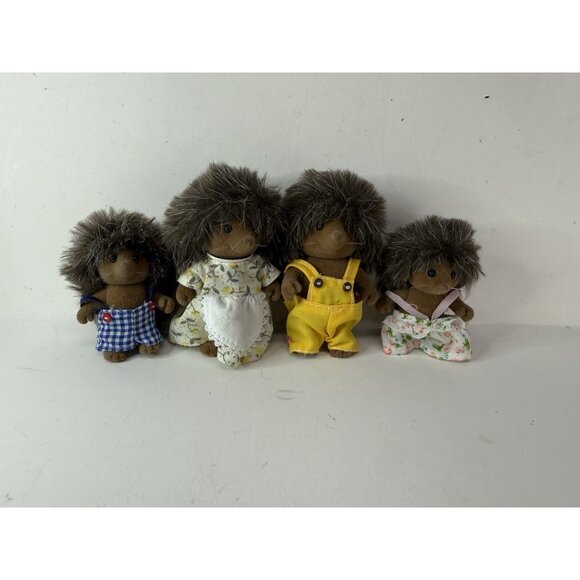 ORIGINAL OUTFITS Vintage 1990s 4 PC Sylvanian Families Bramble Hedgehog Family - Picture 2 of 6